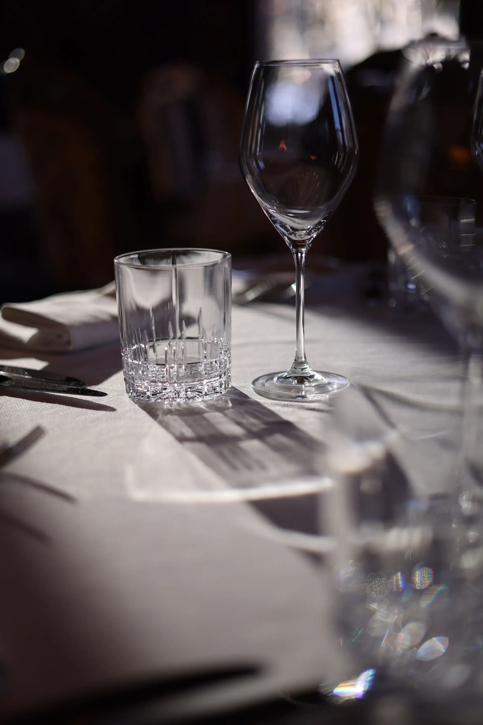 Sunlit glassware